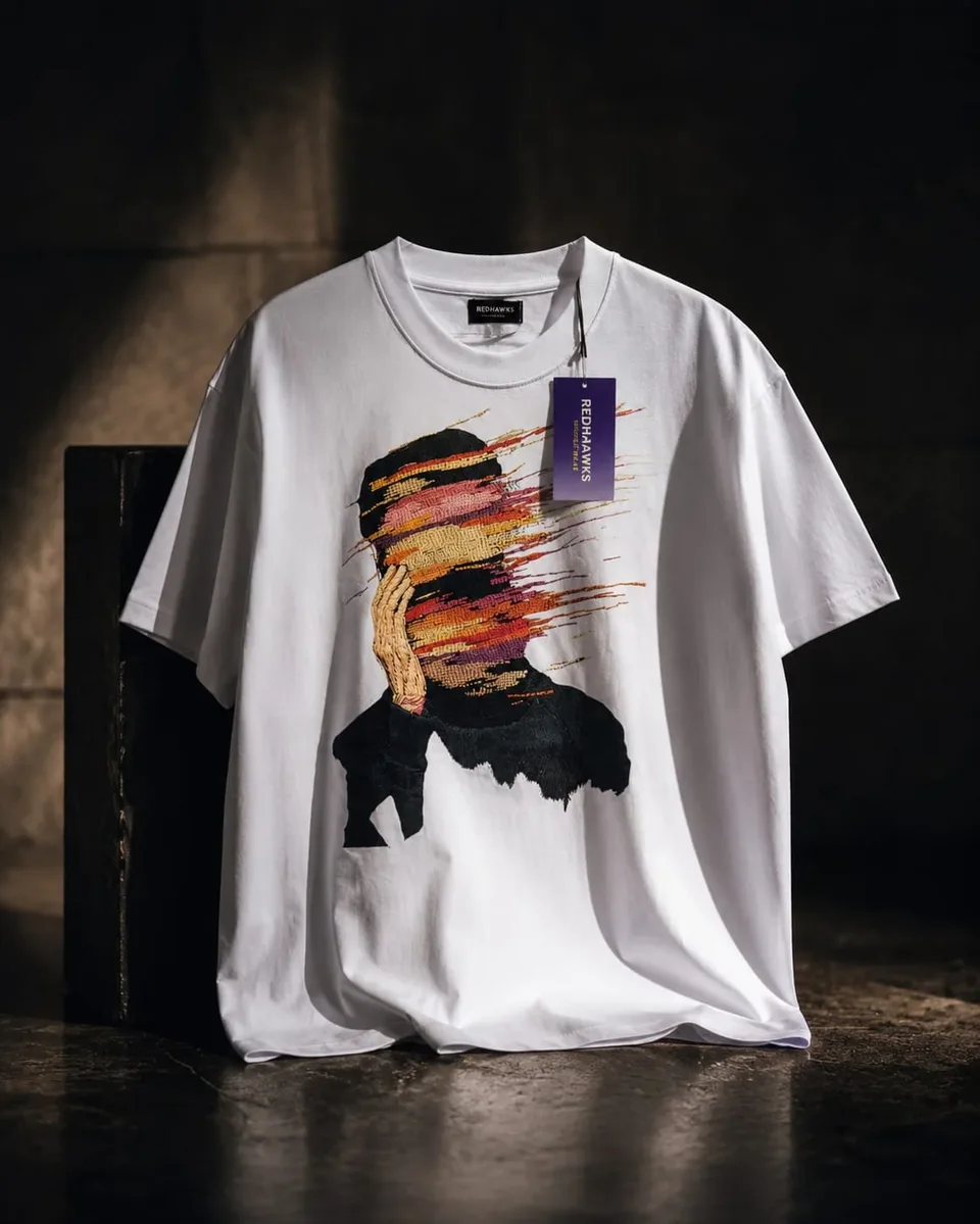 Mind Glitch White Oversized Tee